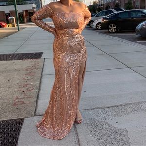 Rose Gold/ Nude Sequence Gown.